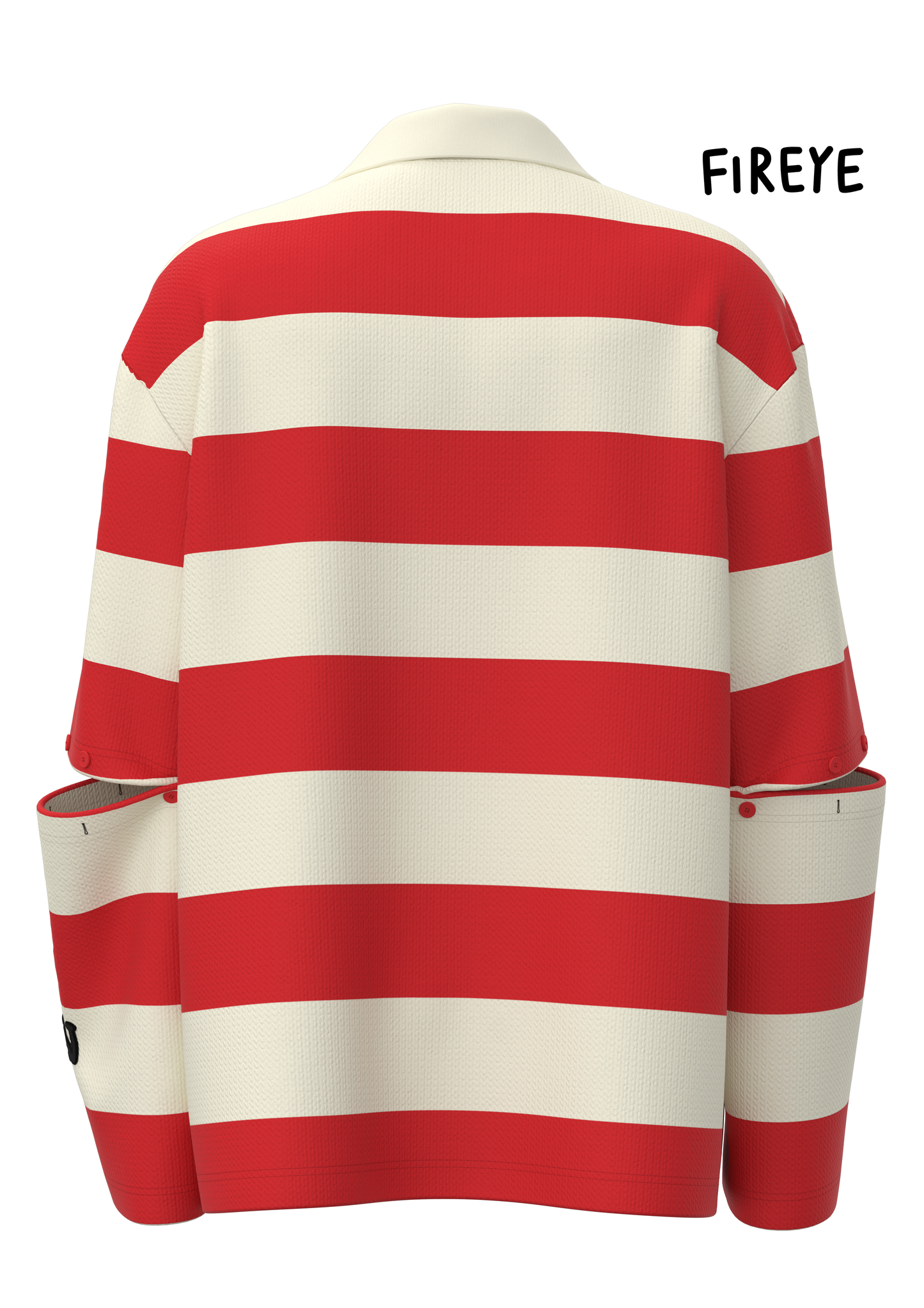 Striped polo collar T-shirt